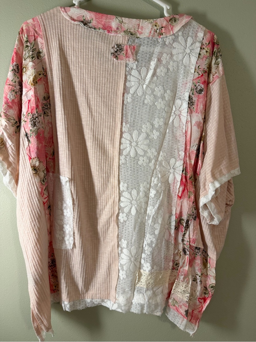 POL Pink Floral Patchwork Tunic Top - Picture 2 of 6